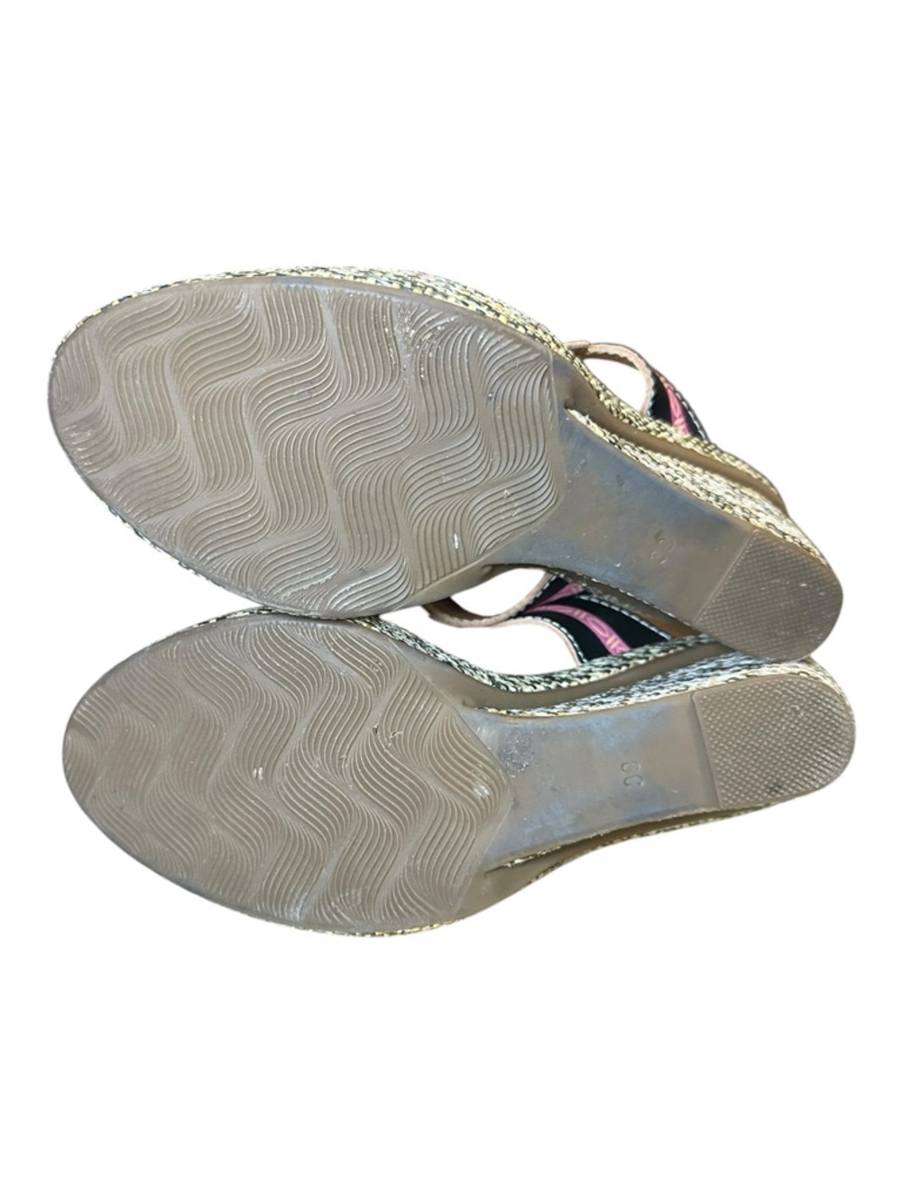 Spring Step Largo Pink & Teal Floral Wedge Sandals - Picture 5 of 11